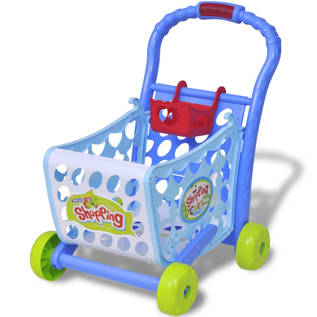 Chariot de supermarché de jouet 3 en 1 Bleu