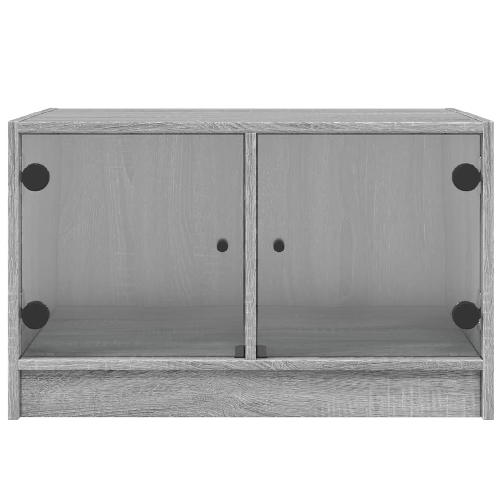 vidaXL Table basse avec portes en verre sonoma gris 68x50x42 cm