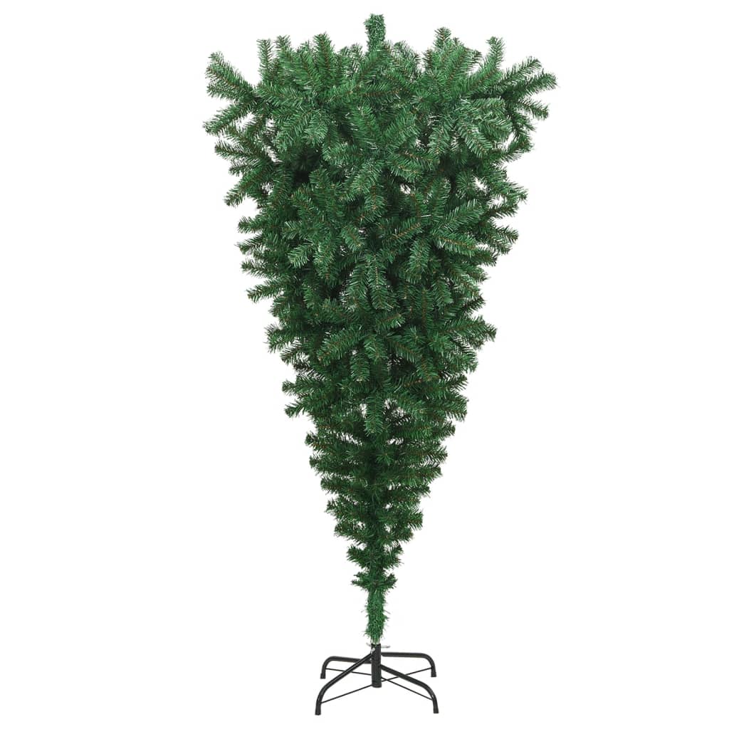 vidaXL Sapin de Noël artificiel renversé avec support Vert 210 cm