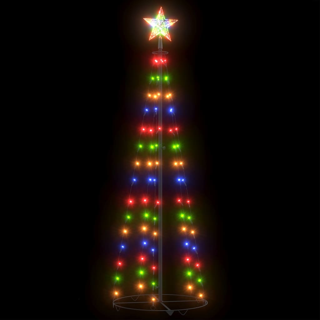 vidaXL Sapin de Noël cône 84 LED coloré décoration 50x150 cm