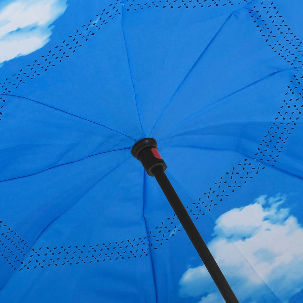 vidaXL Parapluie à poignée en C Noir 108 cm