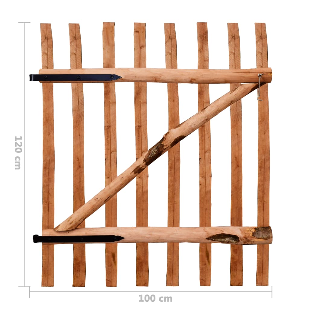 vidaXL Portillon de clôture Bois de noisetier imprégné 100x120 cm