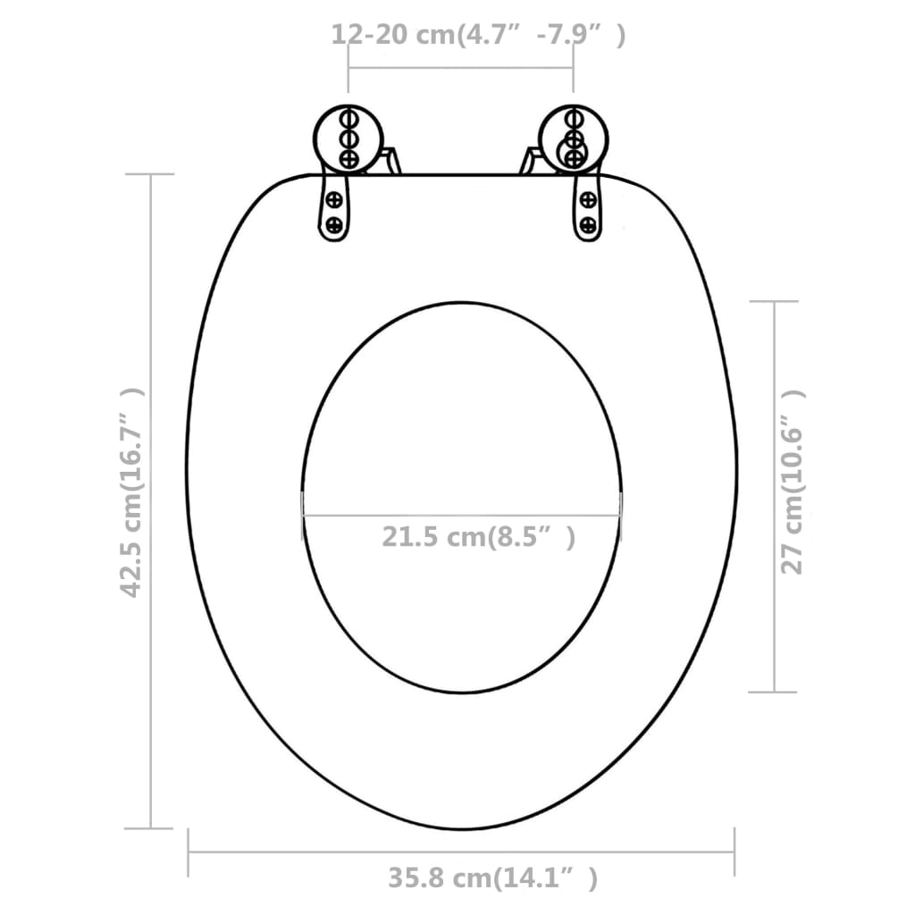 vidaXL Sièges de toilette avec couvercles 2 pcs MDF Blanc