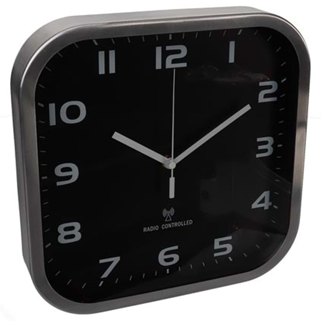 Perel Horloge murale 27x27 cm Noir et gris