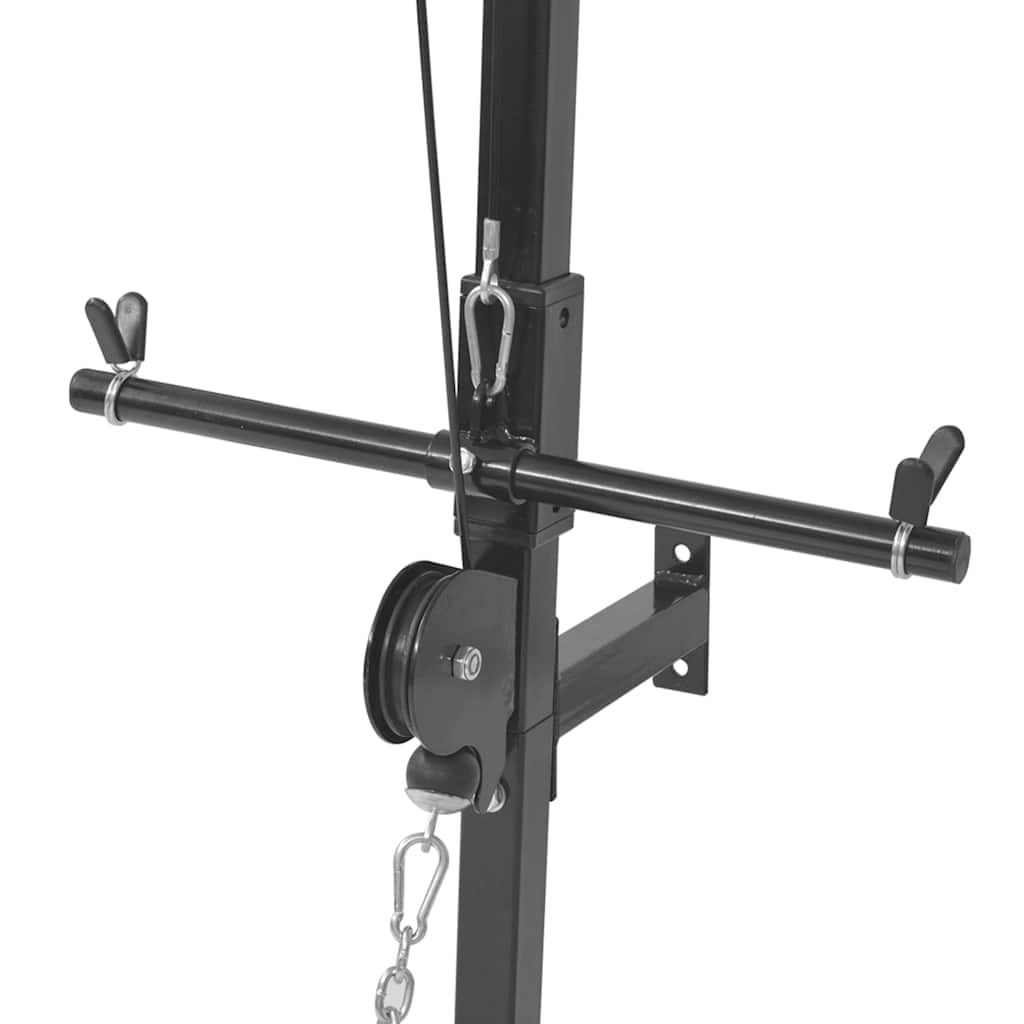 VidaXL Home Gym Mural 2 Poulies – Barre De Traction Haute Et Basse, Acier Robuste, Charge Max 120 Kg
