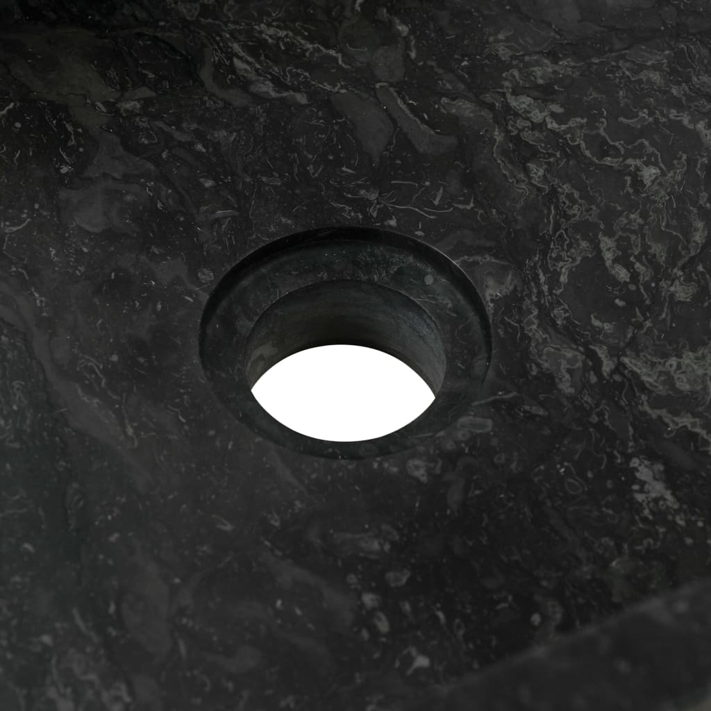 vidaXL Armoire de toilette Teck solide avec lavabos en marbre Noir