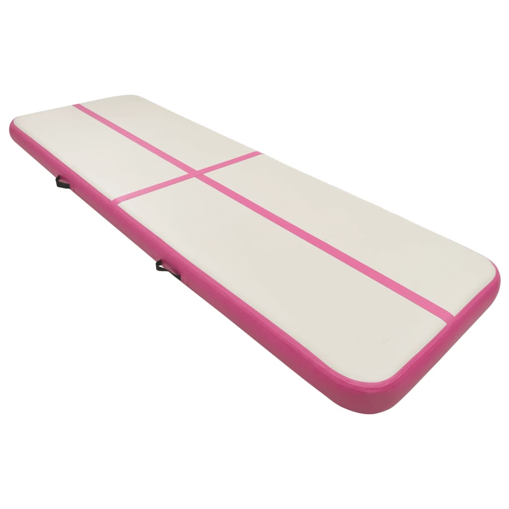 HOMCOM Tapis de gymnastique yoga pilates fitness pliable portable grand  confort 180L x 60l x 5H cm revêtement synthétique rose