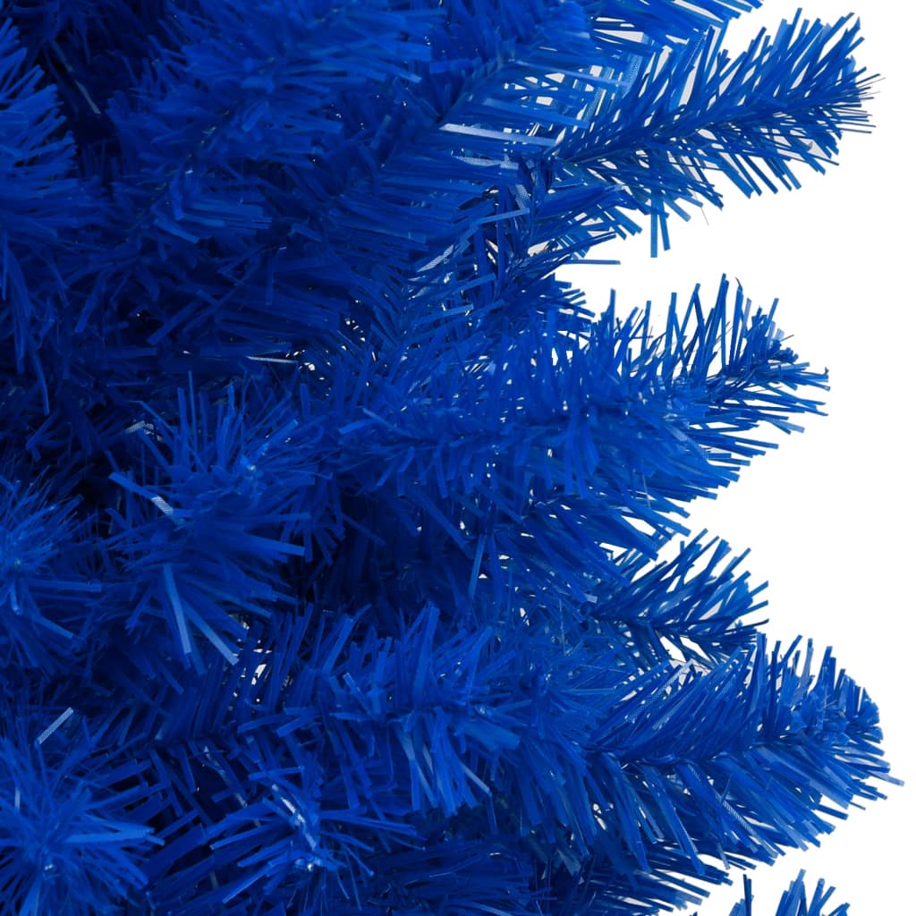 vidaXL Arbre de Noël artificiel pré-éclairé et boules bleu 240 cm PVC