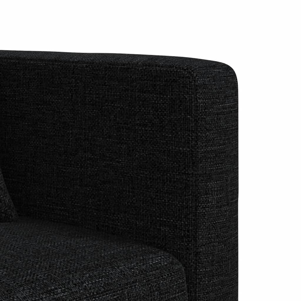 vidaXL Canapé-lit en forme de L noir 275x140x70 cm tissu