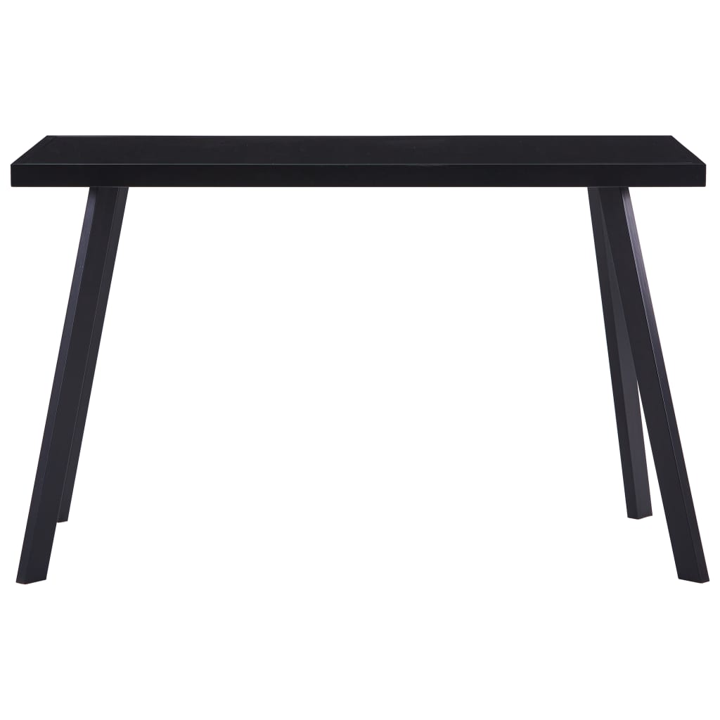 vidaXL Table de salle à manger Noir 120x60x75 cm Verre trempé