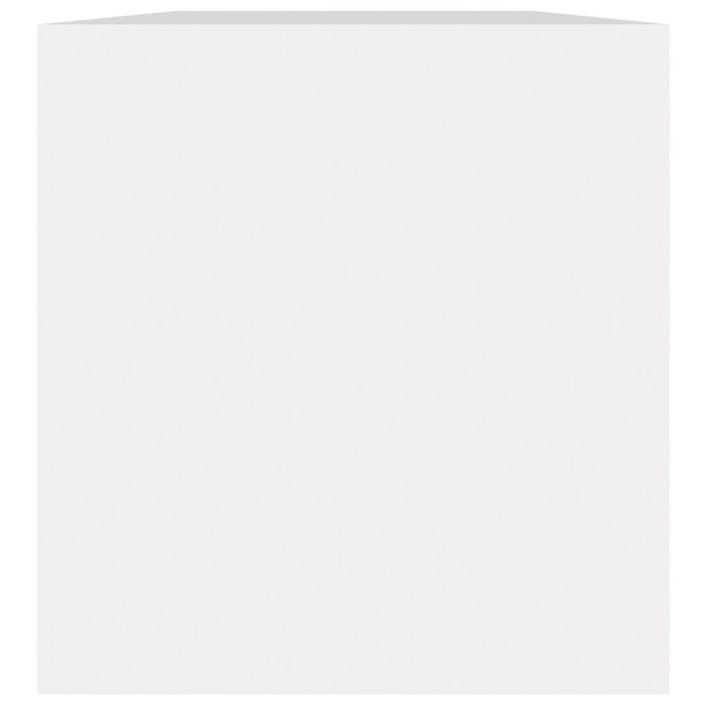 vidaXL Boîte de rangement de vinyles Blanc 71x34x36 cm Aggloméré