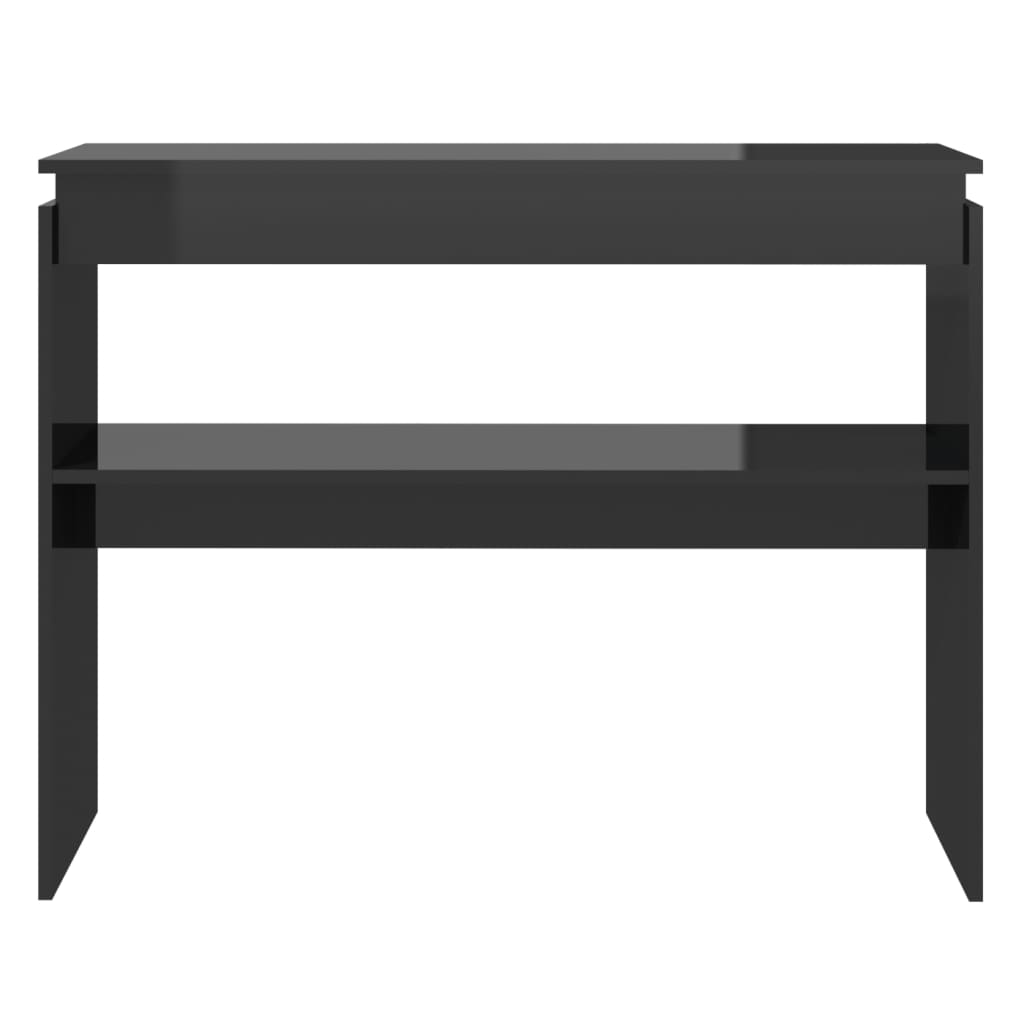 vidaXL Table console Noir brillant 102x30x80 cm Aggloméré