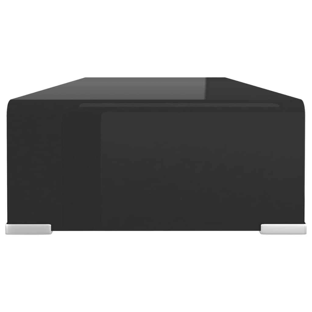 vidaXL Meuble TV/ Support pour moniteur 70 x 30 x 13 cm Verre Noir