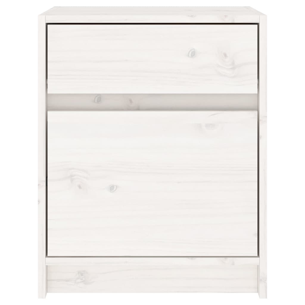 vidaXL Table de chevet Blanc 40x31x50 cm Bois de pin massif