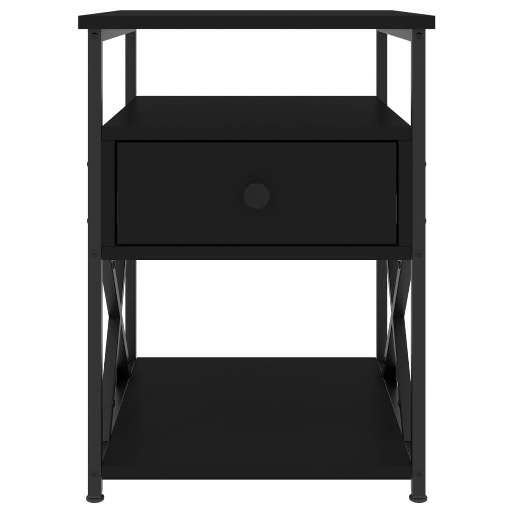 vidaXL Table de chevet noir 40x42x55 cm bois d’ingénierie