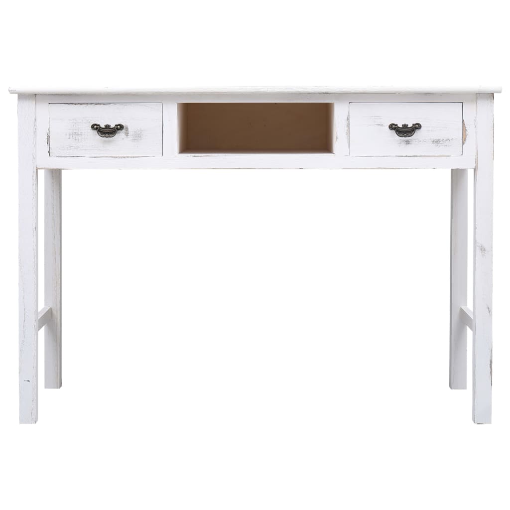 vidaXL Table console Blanc antique 110 x 45 x 76 cm Bois