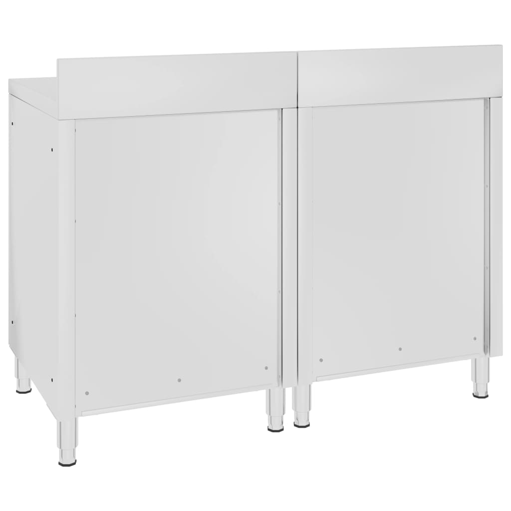 vidaXL Table de travail commerciale avec armoire 120x60x96 cm Inox