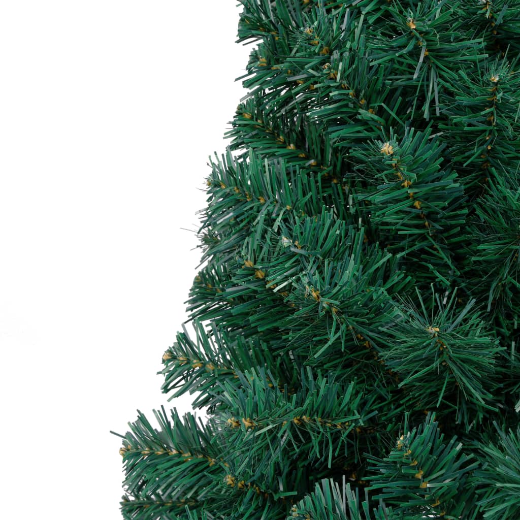 vidaXL Sapin de Noël artificiel pré-éclairé moitié/support vert 120 cm