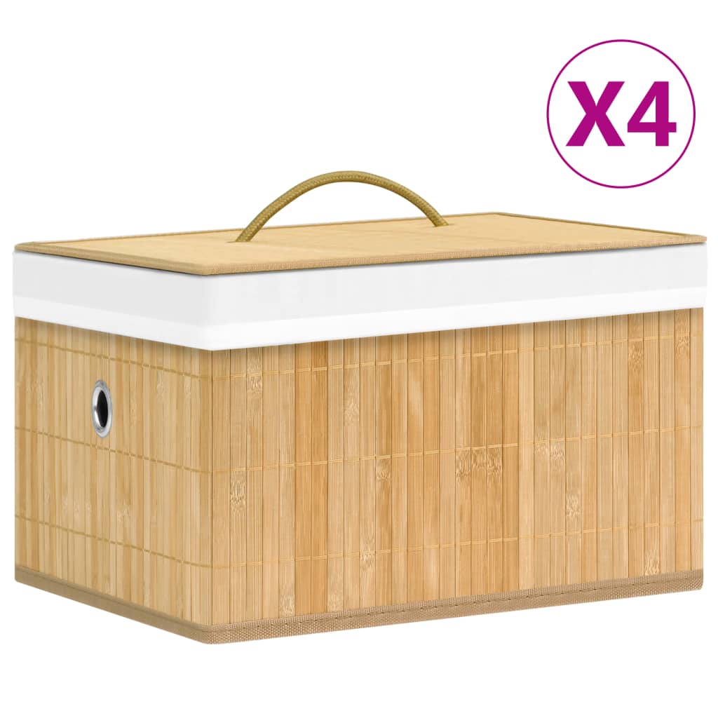 boîte relaxdays empilable - bois de bambou - boîte de rangement ouverte -  boîte
