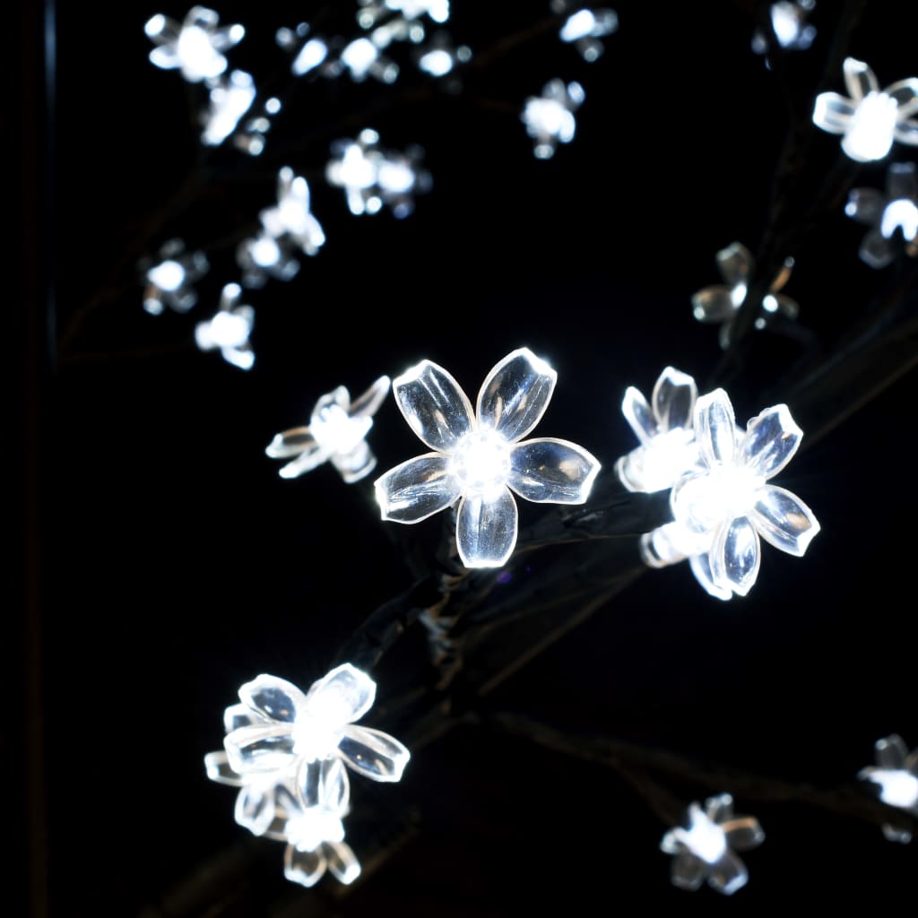 vidaXL Sapin de Noël 200 LED blanc froid Cerisier en fleurs 180 cm