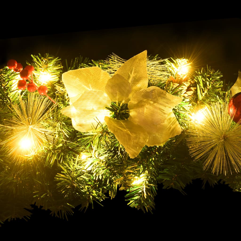 vidaXL Guirlande de Noël avec lumières LED Vert 2,7 m PVC