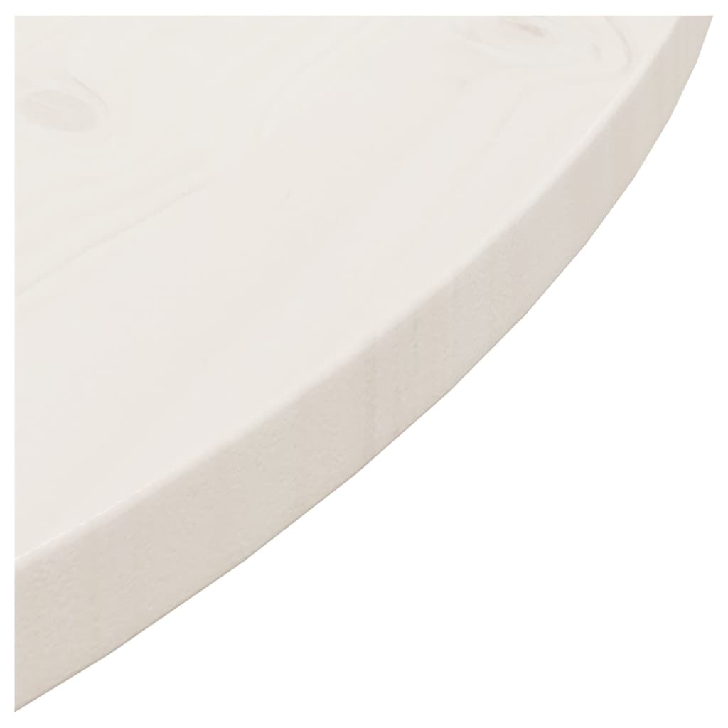 vidaXL Dessus de table Blanc Ø80x2,5 cm Bois de pin massif