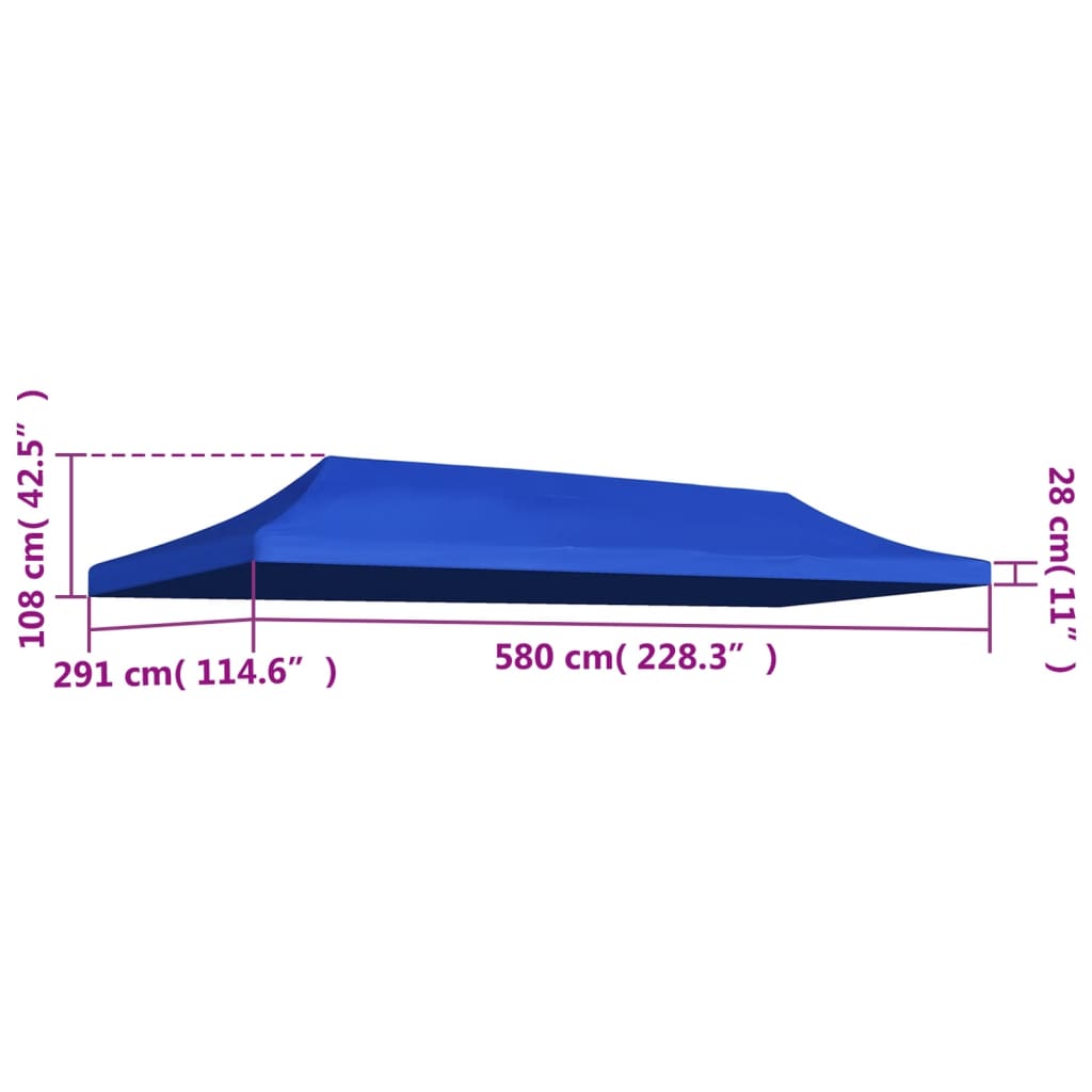 vidaXL Toit de tente de réception 3 x 6 m Bleu