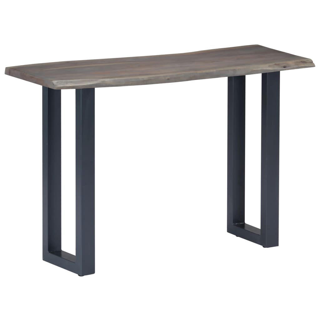 vidaXL Table console Gris 115 x 35 x 76 cm Bois d'acacia massif et fer