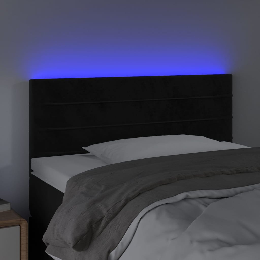 vidaXL Tête de lit à LED Noir 80x5x78/88 cm Velours