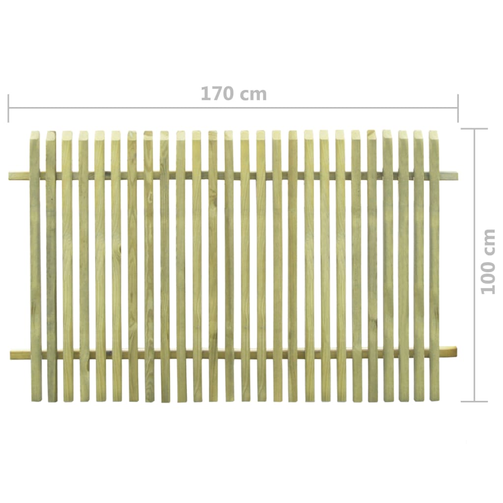 vidaXL Clôture de jardin Bois de pin imprégné 170 x 100 cm