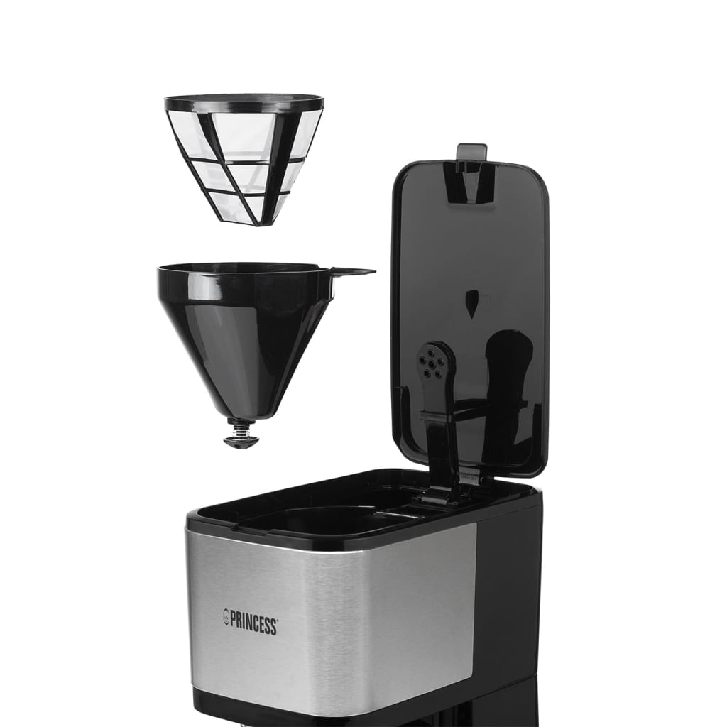 Princess Machine à café à filtre Compact 12 750W 1,25L Noir et argenté