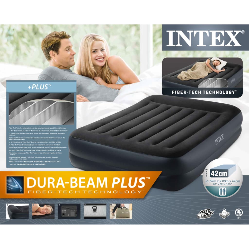 Intex Lit gonflable Dura-Beam Plus Pillow Rest Raised Queen 42 cm