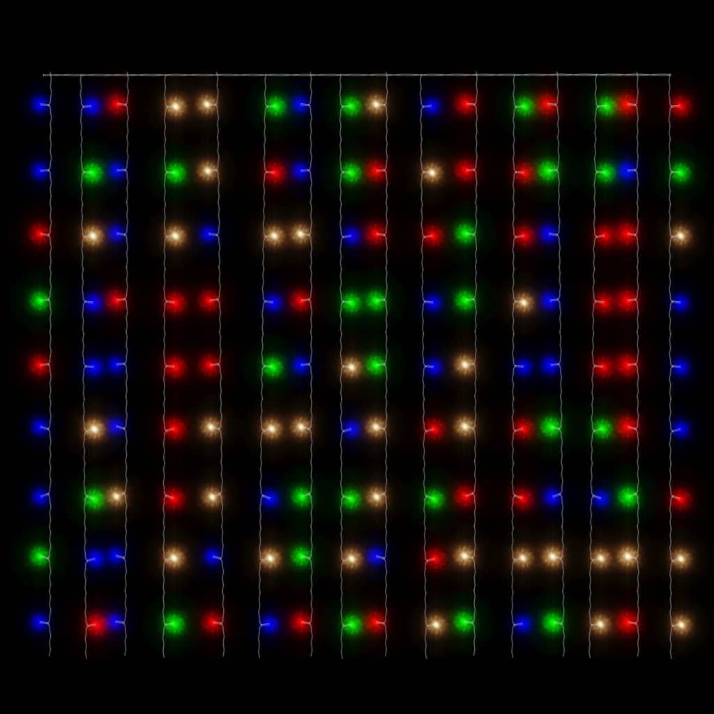 vidaXL Rideaux lumineux à LED 3x3 m 300 LED Multicolore 8 fonctions