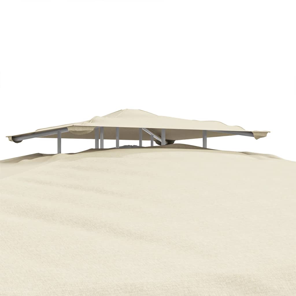 vidaXL Belvédère à double toit crème 3x3x2,68 m tissu