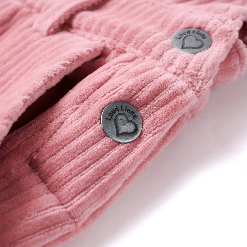 Robe salopette pour enfants velours côtelé rose clair 92