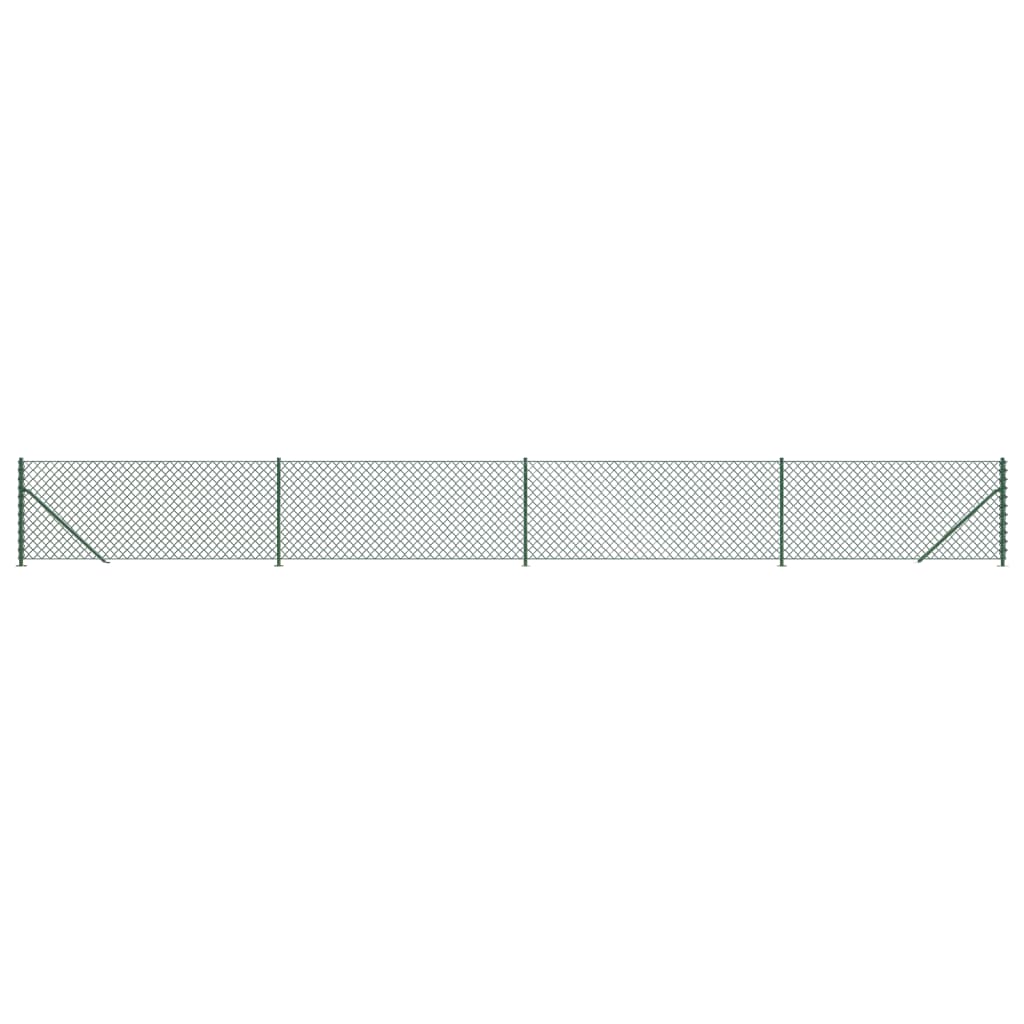 vidaXL Clôture à mailles losangées avec bride vert 0,8x10 m
