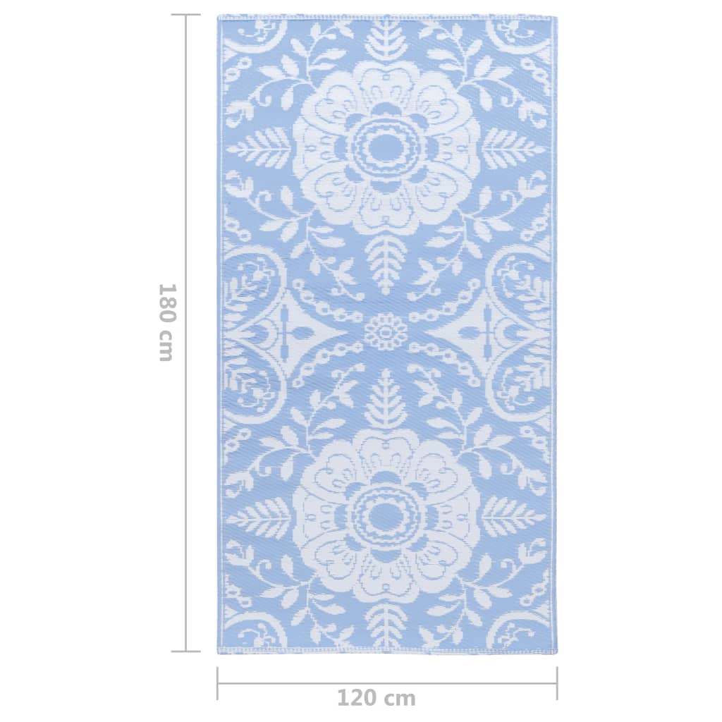 vidaXL Tapis d'extérieur Bleu azuré 120x180 cm PP