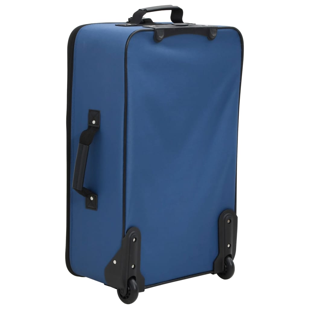vidaXL Ensemble de bagages de voyage bleu tissu