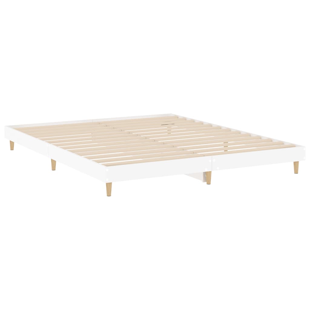 vidaXL Cadre de lit blanc 150x200 cm bois d'ingénierie