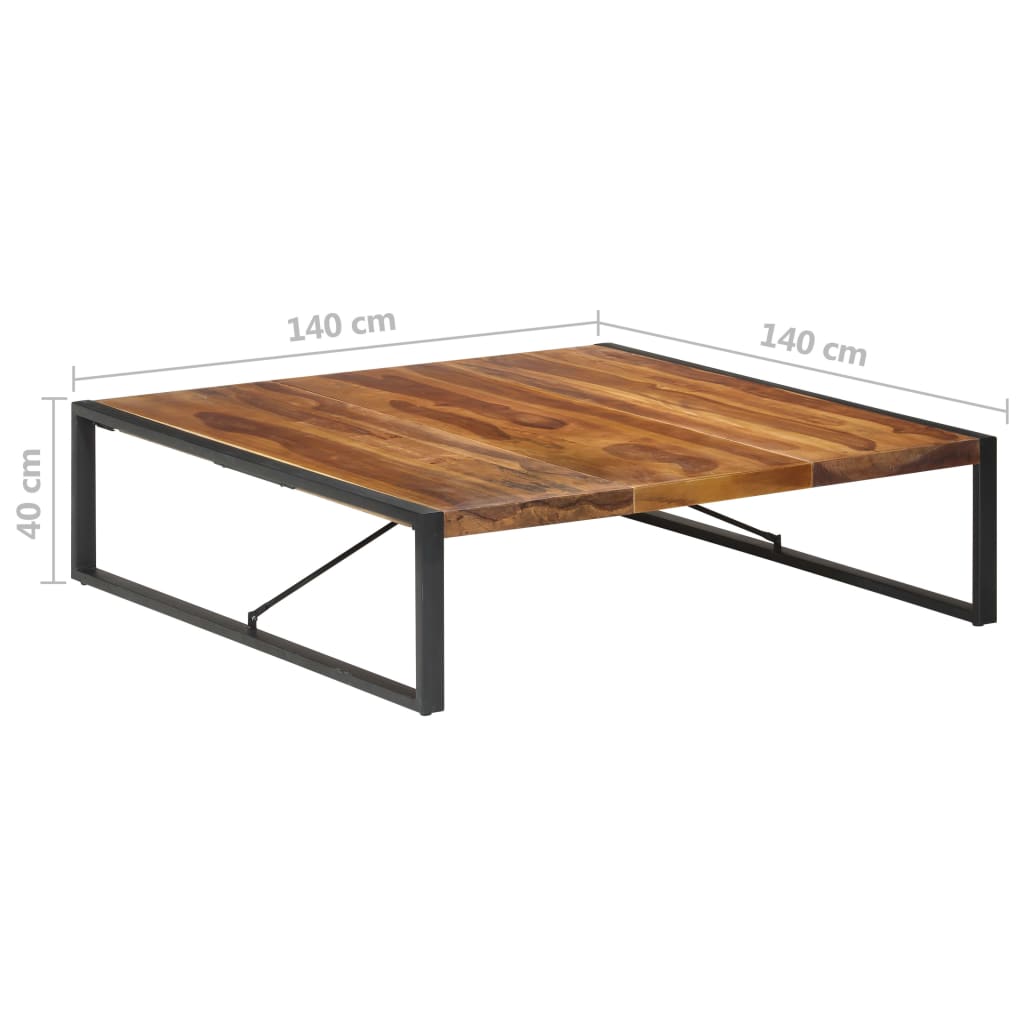 vidaXL Table basse 140x140x40 cm Bois solide avec finition