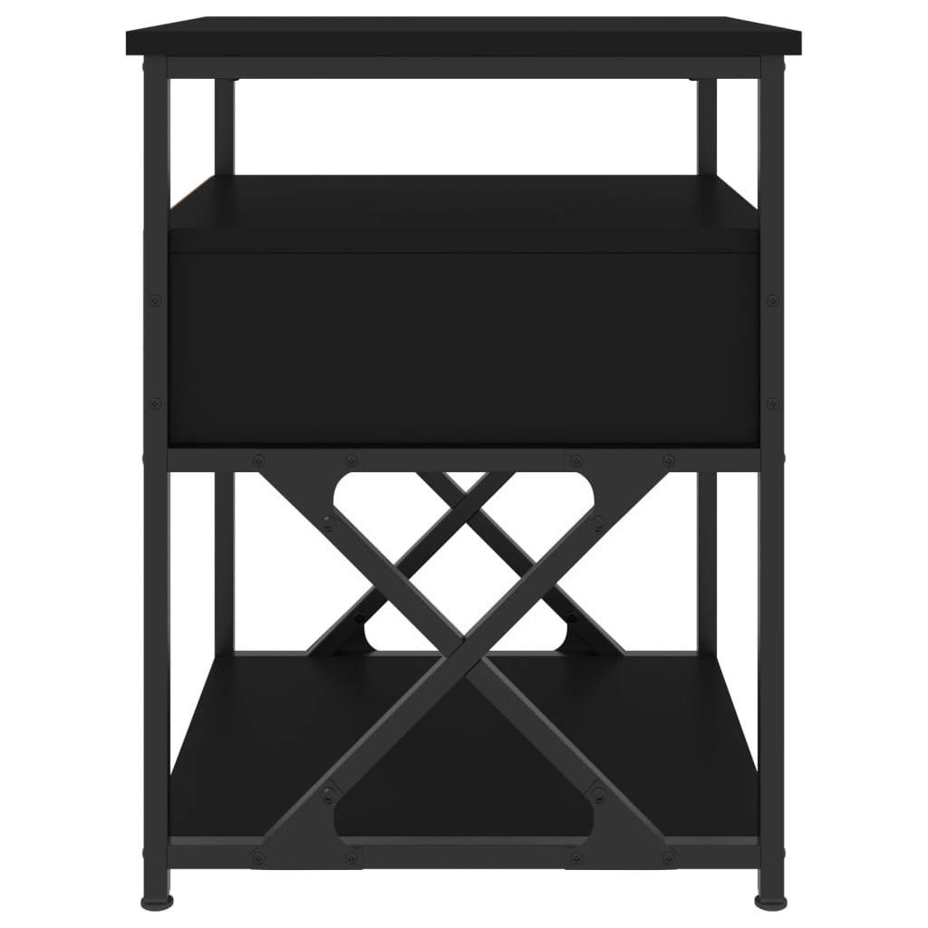 vidaXL Table de chevet noir 40x42x55 cm bois d’ingénierie