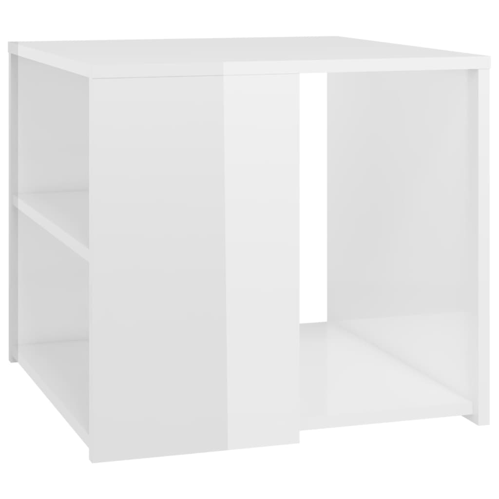 vidaXL Table d'appoint Blanc brillant 50x50x45 cm Aggloméré