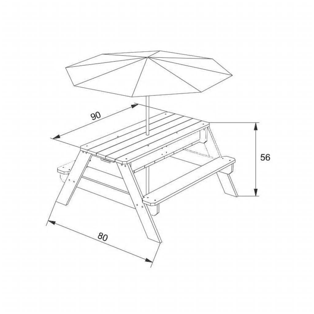 AXI Table de pique-nique à sable/eau avec parasol