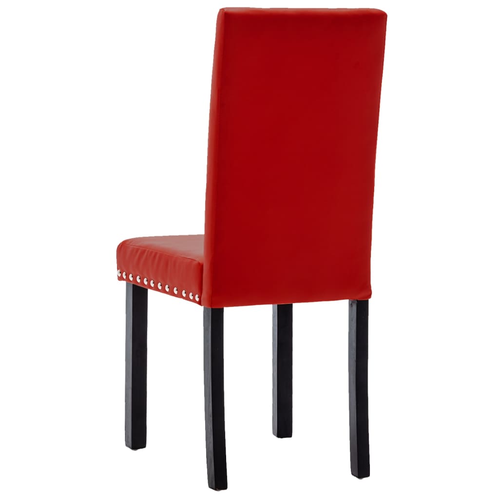 vidaXL Chaises de salle à manger 4 pcs Rouge bordeaux PVC