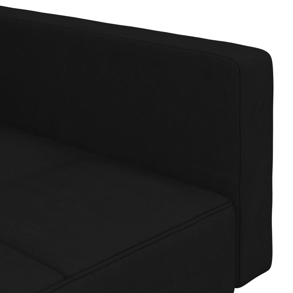 vidaXL Canapé-lit à 2 places Noir Microfibre