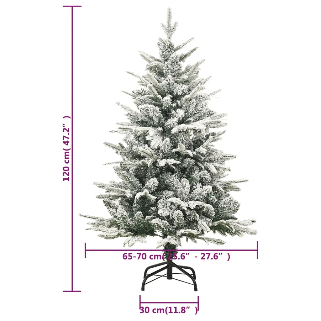 vidaXL Sapin de Noël artificiel à flocons de neige Vert 120 cm PVC/PE