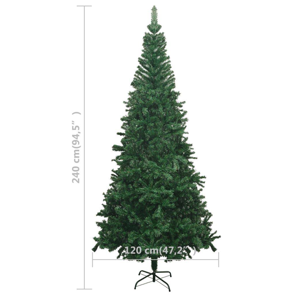 vidaXL Arbre de Noël artificiel pré-éclairé L 240 cm vert