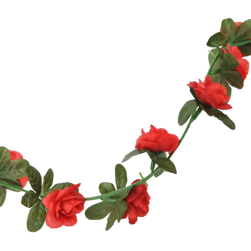 vidaXL Guirlandes de fleurs artificielles 6 pcs rouge 240 cm