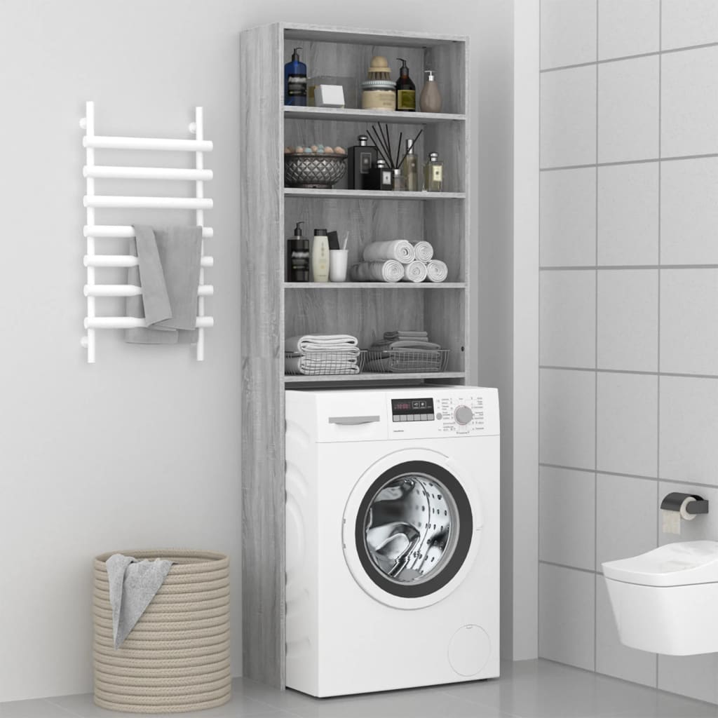 vidaXL Meuble pour machine à laver Sonoma gris 64x24x190 cm
