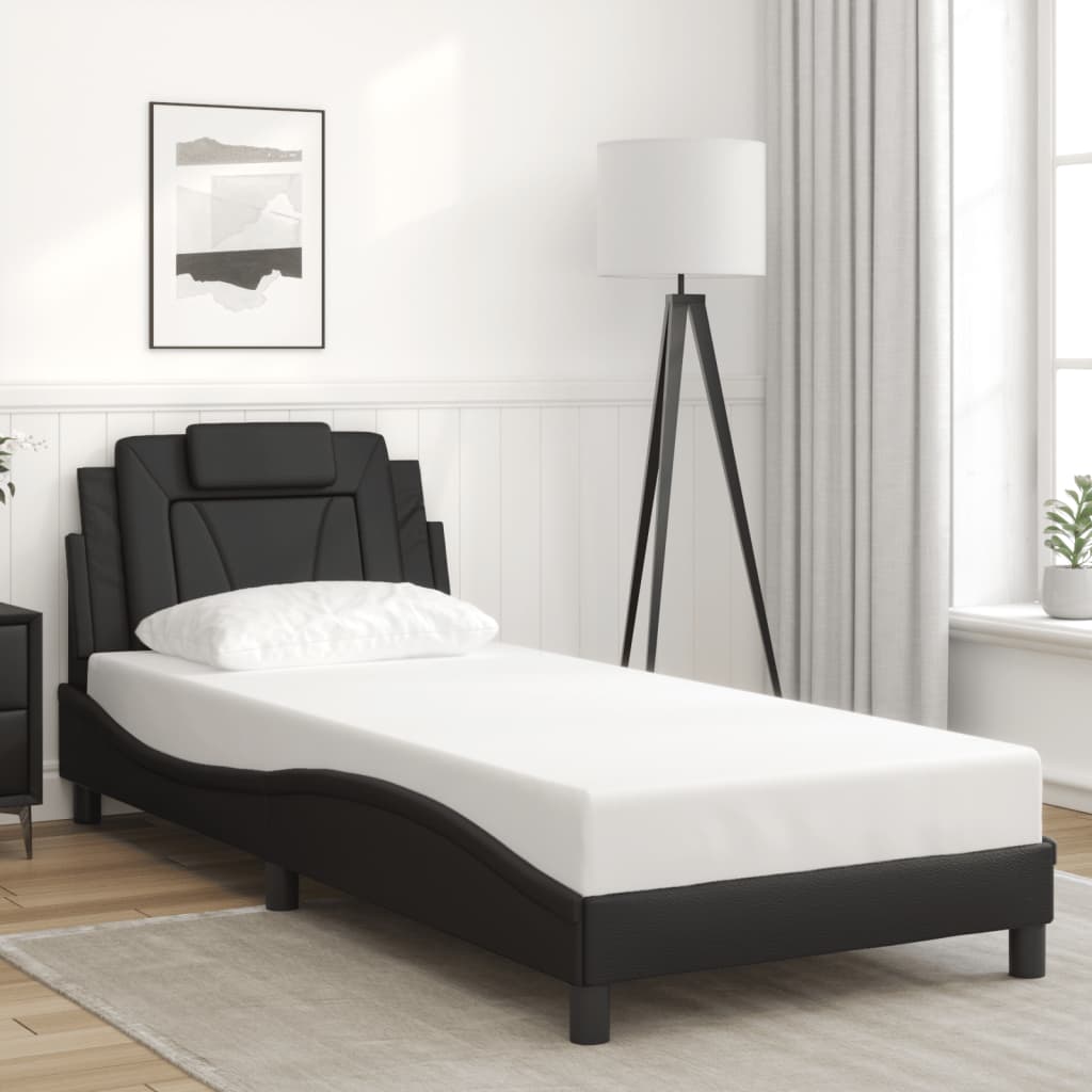vidaXL Cadre de lit avec lumières LED noir 80x200 cm similicuir